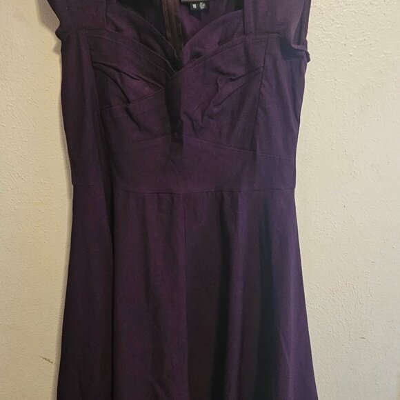 Unique Vintage Stop Staring ALTERED Cap Sleeve Swing Dress Purple Plus Size 16 - Picture 2 of 4